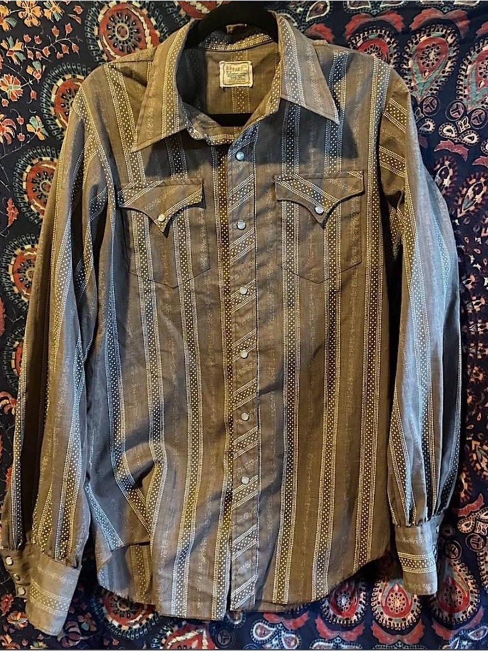 Vintage H Bar C pearl snap western style shirt